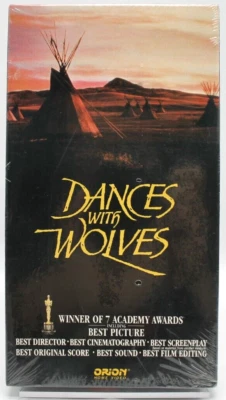 NEW Dances with Wolves VHS 1991 Kevin Costner Drama Film Orion Watermarks SEALED - Image 1 of 4