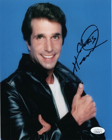 HENRY WINKLER HAND SIGNED 8x10 COLOR PHOTO   HAPPY DAYS FONZ     TO CHRIS    JSA Cover