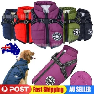 Winter Pet Dog Coat Warm Jacket with Harness Waterproof Breathable Puppy Outfits - Picture 1 of 21