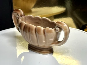 Vintage Wade Vase Possy Log Beige Ceramic Double Handled Scalloped Pottery - Picture 1 of 12