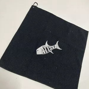 Attsea besticktes Fisch Golf Handtuch schwarz Angeln - Bild 1 von 5