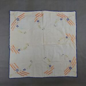 Beautiful Vintage Embroidered Table Center 75cm/74cm(29.5''x29") #2307
