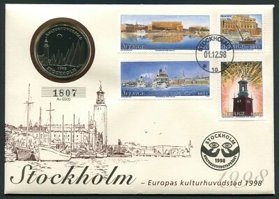Sweden 1998.12.01. Stockholm EU Cultural Capital CuNi Proof Medal CTO Cover - Image 1 of 4
