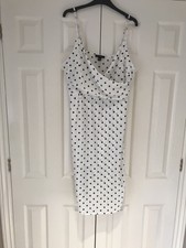 new look white dress with black spots