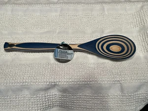 Island Bamboo 12" Blue Pakkawood Wooden Soup / Cooking Spoon - Picture 1 of 4