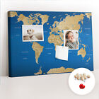 Pinboard Memo School Corkboard with Pins 120x80 cm - World countries