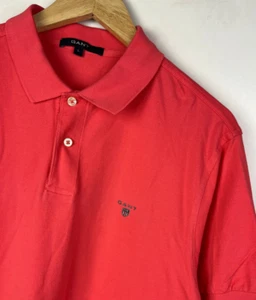 GANT POLO SHIRT Size Large Men`s Regular Fit Pinkish Red - Great Condition - Picture 1 of 5