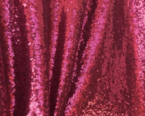 Burgundy Sequin on Mesh Fabric, Wine Red Sequin Tablecloth Fabric by the Yard - Picture 1 of 2