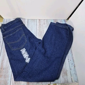 Vtg 2000's Carhartt Jeans 28x30 Blue Dark Denim Straight Leg Workwear B19PRW NOS - Picture 1 of 8
