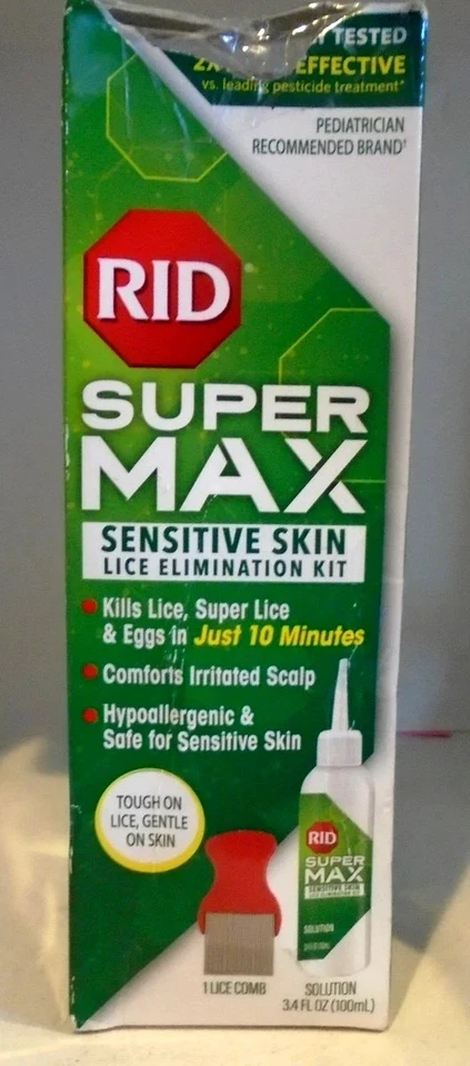 Kit de eliminación de piojos y huevos para tratamiento de piel sensible RID SUPER MAX con peine caducidad 8/27 1 Foto 1 de 1