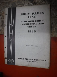 1939 FORD CAR TRUCK COMMERCIAL ORIGINAL FACTORY BODY PARTS LIST CATALOG - Picture 1 of 4