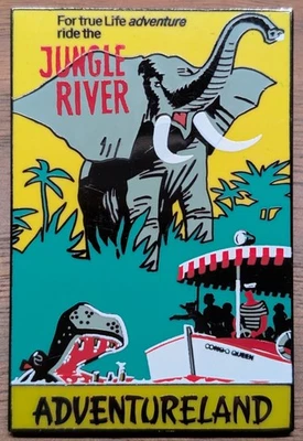 Póster de atracción enmarcado DLR Jungle River Cruise Adventureland Disney prendedor LE1500 Foto 1 de 2