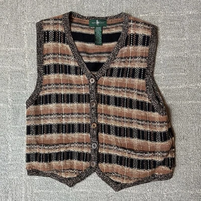 Chaleco Suéter Tejido Club Caza De Colección Para Mujer Mediano Abotonado Abuela Y2K Preppy Foto 1 de 3