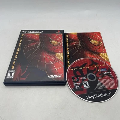 Spider-Man 2 (Sony PlayStation 2, PS2) Black Label Complete CIB Tested - Image 1 of 4