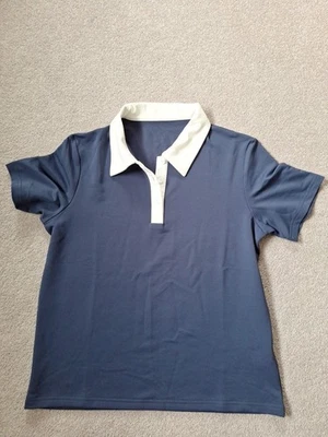 Ladies Blue Polo Short With White Collar Size Small - Image 1 of 4