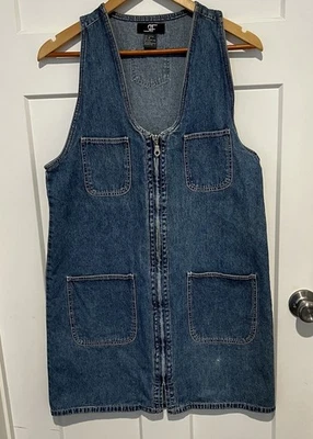 Jersey de mezclilla de colección RF Rafaela Jean para mujer con cremallera delantera mediana sin mangas con cuello en V Foto 1 de 4