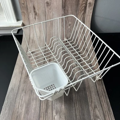 Estante para platos Rubbermaid vintage alambre pesado 14x12,5 blanco hecho en EE. UU. LEER descripción Foto 1 de 4