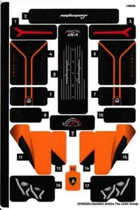 LEGO STICKER SHEET ONLY 42196 LAMBORGHINI HURACAN TECNICA ORANGE from set New - Picture 1 of 1