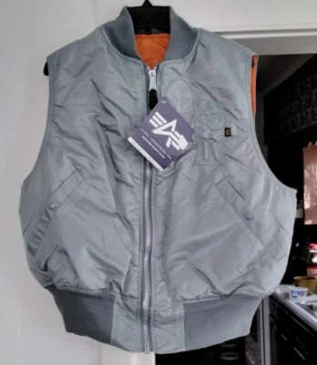 Chaleco Alpha Industries Flyers De Colección Militar B2 Bombardero F35 Luchador Hombres XL RARO NUEVO CON ETIQUETAS Foto 1 de 4