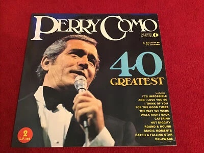 Perry Como - 40 Greatest 12” Double Vinyl LP Album Record Centrefold 1975 - Image 1 of 4