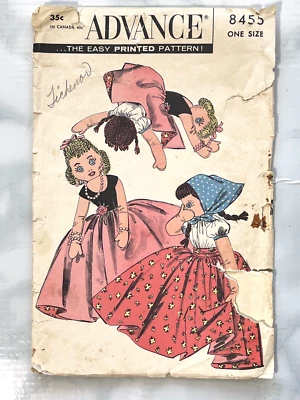 1950s Turnabout Doll by Advance Pattern  #8455- from rags to riches Cut/Complete - Image 1 of 4