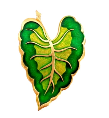 Broche/Pin Hoja Mujer Vintage Tono Verde y Dorado Sin Marca Hecho en Alemania Foto 1 de 4