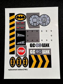 NEW Lego 7781 Batman The Batmobile Two Face Escape Replacement Sticker Pack Only