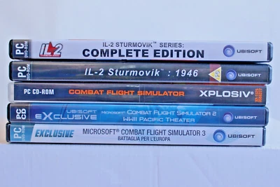 Lotto 5 videogiochi per PC sim. aerei combattimento: es.  IL 2 Sturmovic 1946 - Immagine 1 di 4