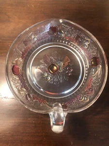 Vtg Westmoreland Della Robbia #1058 Heart Shaped Glass Bowl With Single Handle - Picture 1 of 8