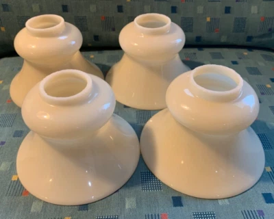 4 Lightolier Art Deco Uranium Custard Slip Shades for sconce or chandelier - Image 1 of 4