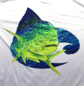Costa Dolphin Fish Performance T Shirt Size S White Golf Beach Coastal - Picture 1 of 8