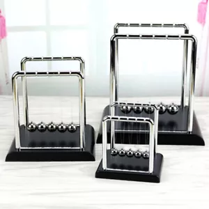 Mini Newtons Cradle Science Accessory Physics Desk Balls Balance Swing Steel Toy - Picture 1 of 12