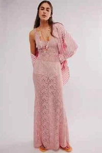 NWOT Free People Feeling For Lace Maxi Slip Dress L - Picture 1 of 7
