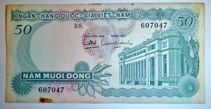 Saigon 1969 - 50 DONG BANK NOTE - Trường Quốc học Hue - Vietnam South, C.249 - Picture 1 of 2
