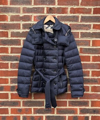 Burberry Brit Ladies Duck down quilted padded Trench Jacket SMALL Removable Hood - Изображение 1 из 4