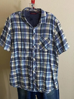 Jeremiah Plaid Ctn Pocket SHORT SLEEVE SHIRT XL Extra Large  - Image 1 of 4