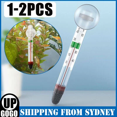 2Pcs Floating Aquarium Vertical Thermometer Fish Tank Glass Temperature Meter - image 1 of 4
