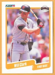 WILL CLARK SAN FRANCISCO GIANTS #54 - FLEER CASI NUEVO- COMO NUEVO 1990 - Imagen 1 de 2