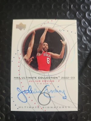JULIUS "DR.J" ERVING 2002-03 UD Ultimate Collection Ultimate On Card HOF Auto - Image 1 of 4