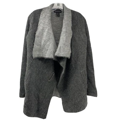 Nanette Nanette Lepore Womens S Gray Wool Blend Draped Front Cardigan Sweater - Image 1 of 4