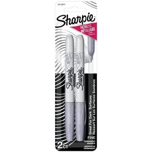 Sharpie Metallic Permanent Marker, feine Spitze, silber, 2 Stück - Bild 1 von 7