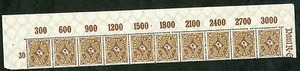Reich 208 P OR postfrisse strook van 10 (hele bovenrand) - Picture 1 of 1
