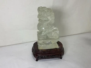 UU70 Chinesisch der handgeschnitzte Löwe aus Kristallglas ist exquisit und schön - Bild 1 von 10