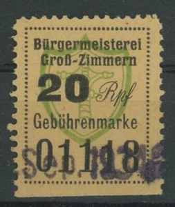 Germany local revenue Groß-Zimmern fiscal Stempelmarke - Picture 1 of 1