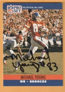 Michael Young Denver Broncos AUTO Signed 1990 Pro Set UCLA Bruins - Picture 1 of 2