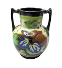 Art Deco Style Gouda Style Floral hand-Painted Handled Vase 6