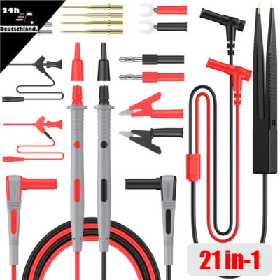 21x Messleitungen Prüfkabel Set Bananenstecker Prüfspitzen Multimeter Zubehör - Bild 1 von 4