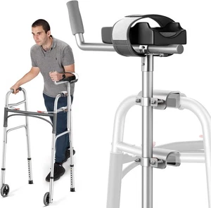 Walker Platform Attachment – Adjustable Height & Padded Armrest, Fits Most - Picture 1 of 3