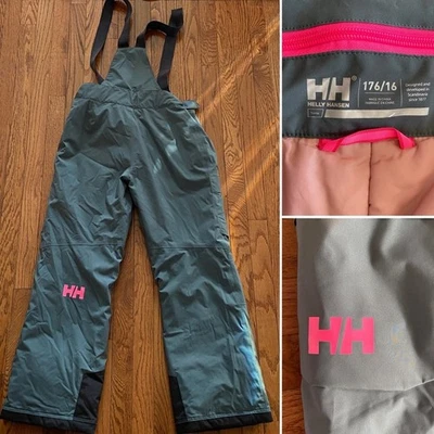 Helly Hansen Youth 16 (Teen) sz 176 Primaloft Salopettes Snowbib Snow Pant EUC - Image 1 of 4