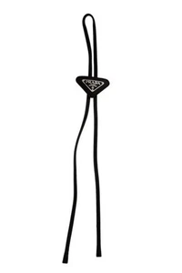 PRADA Bolokrawatte Saffiano Leder schwarz - Dreieck Logo - Bild 1 von 3